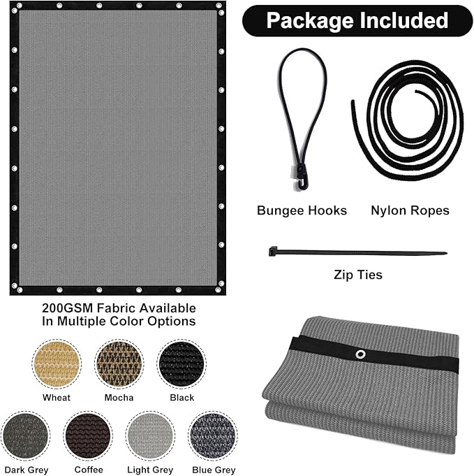 Artpuch 90% Sun Shade Cloth, 12 x 12 FT Pergola Shade Cover Canopy - Image 7