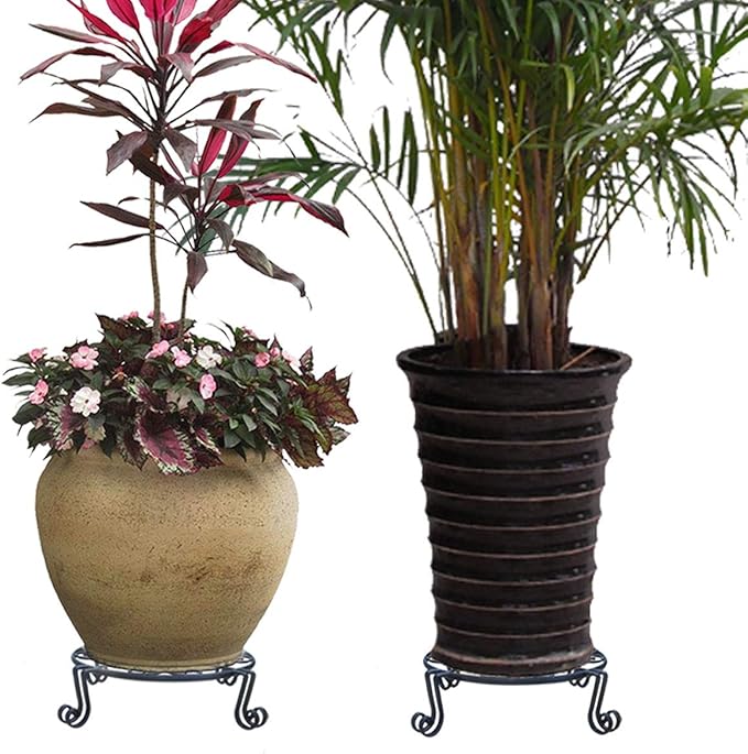 Brown Plant Stand for Flower Pot Heavy Duty Potted Holder Indoor Outdoor Metal - Image 7