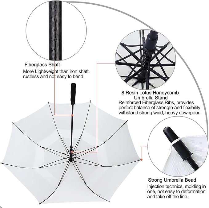 G4Free 47/54/62/68/72 Inch Automatic Open Golf Umbrella Oversize Extra Large - Image 4