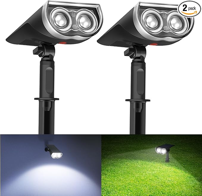 Consciot Solar Spotlights Outdoor, IP67 Waterproof 2-in-1 Solar Spot Lights by Consciot