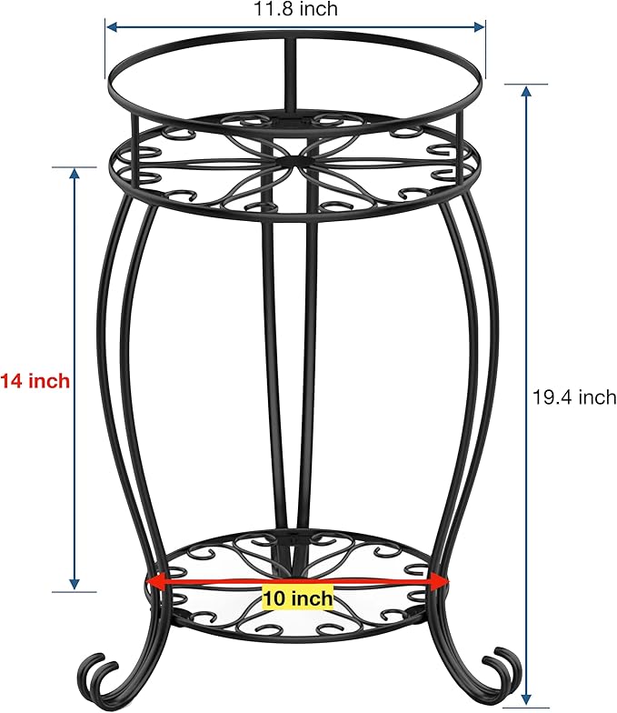 FaithLand 2 Pack Plant Stands, Heavy Duty Metal Planter Holder Indoor Outdoor - Image 7