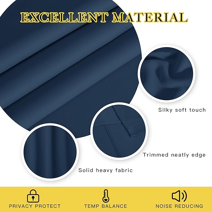 NICETOWN Moroccan Blue Blackout Curtains - Image 2