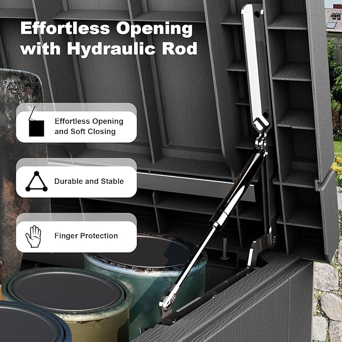 280 Gallon Outdoor Storage Box, Large Resin Deck Box - Image 4