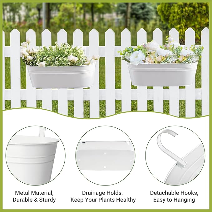 Dahey 4 Pcs Metal Iron Hanging Flower Pots - Image 3