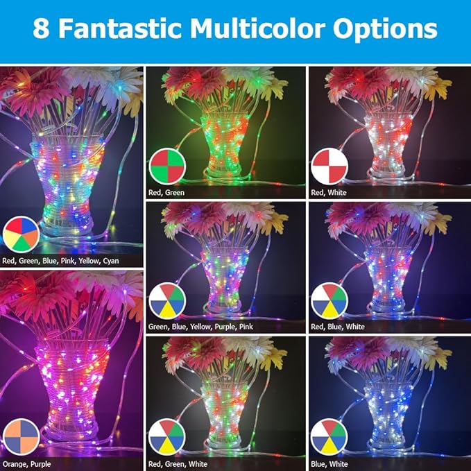 100ft Outdoor Rope Light, IP68 Waterproof 25 Color Changing String Lights - Image 3