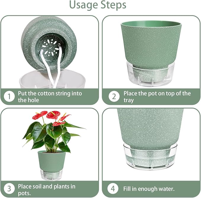 Self Watering Pots for Indoor Plants, - Image 4
