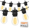 S14 LED Outdoor String Lights 150FT Patio Lights Outdoor Waterproof by GvvooHome