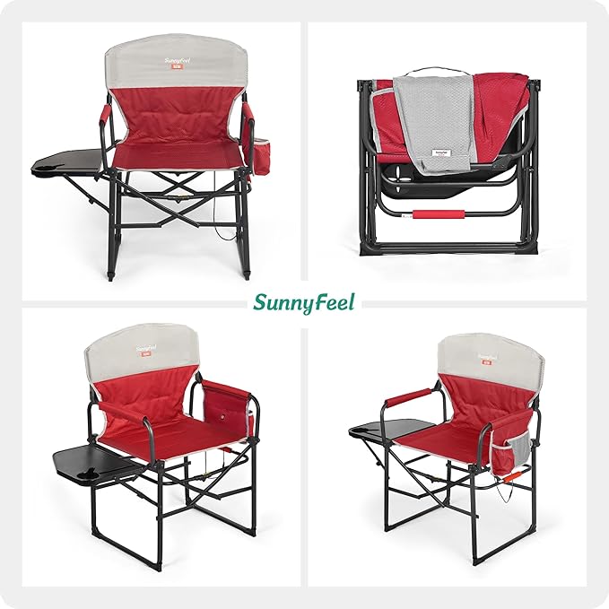 SUNNYFEEL Heated Camping Directors Chair, Heavy Duty, Oversized Outdoor - Image 8