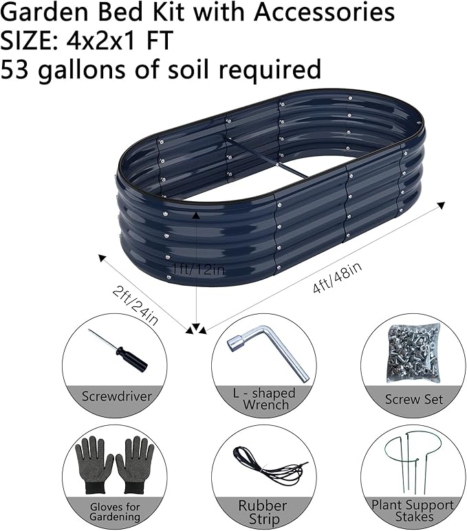 Galvanized Metal Planter Raised Garden Bed Kit - Image 2
