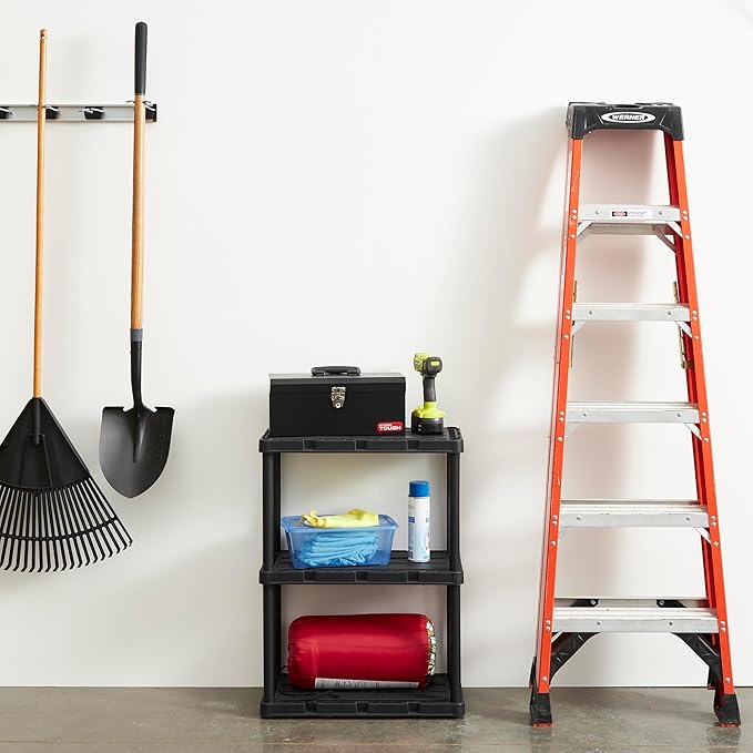Gracious Living 2 Pack Light Duty Storage Shelves, Knect-A-Shelf 3-Shelf - Image 2