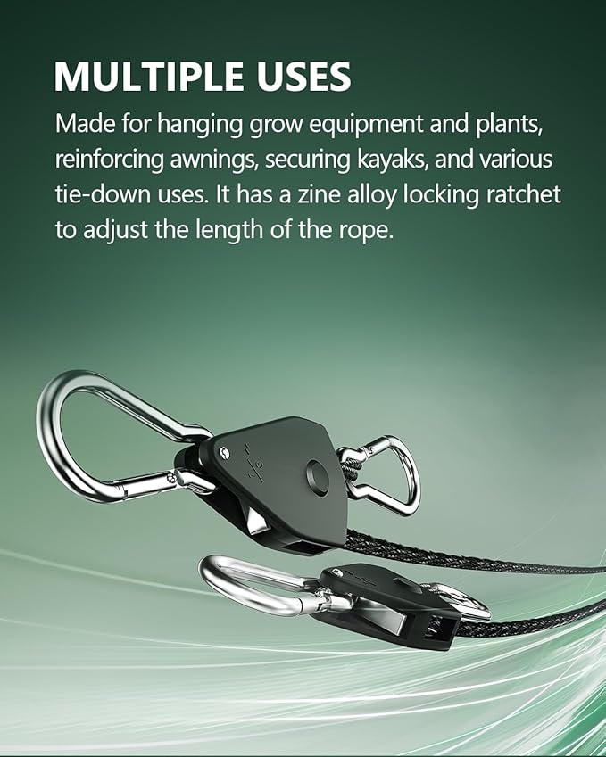 8-Pack 1/8” Ratchet Straps, Heavy Duty Ratchet Tie Down Straps Kayak Hanger - Image 2