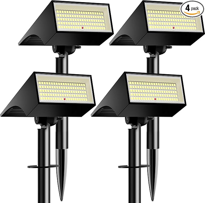 Koicaxy Solar Lights Outdoor Waterproof 4 Pack IP65, 100 LEDs 4 Light Modes by SOLARSPOTLIGHTS