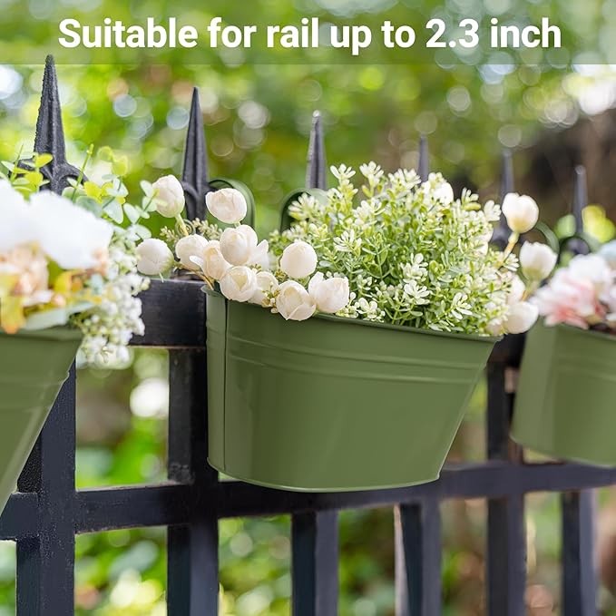 Dahey 10.5 Inch Metal Iron Hanging Flower Pots - Image 5
