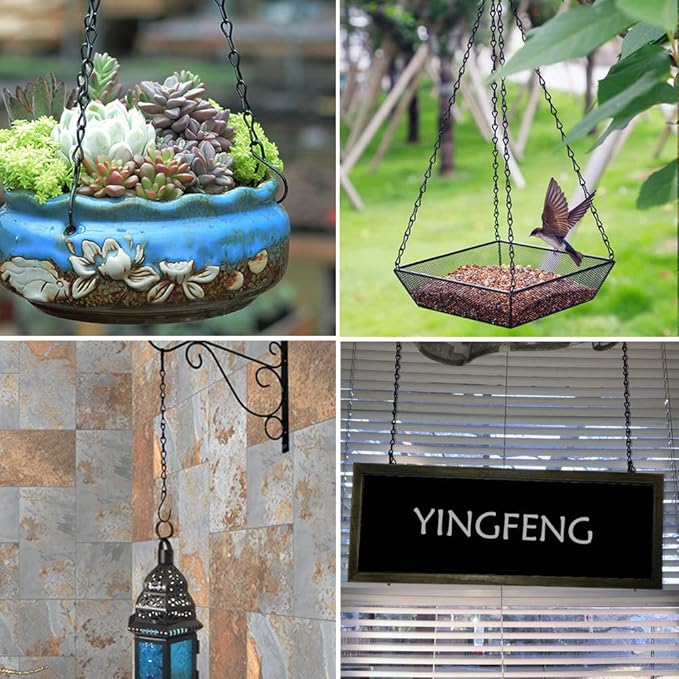 YINGFENG 10 Pack 9.5 Inch Black Hanging Chains, Garden Plant Hangers - Image 5