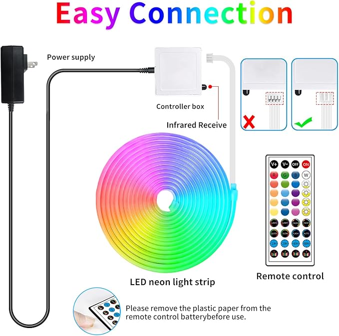 66FT Neon LED Rope Lights IP65 Waterproof LED Lights - Image 7