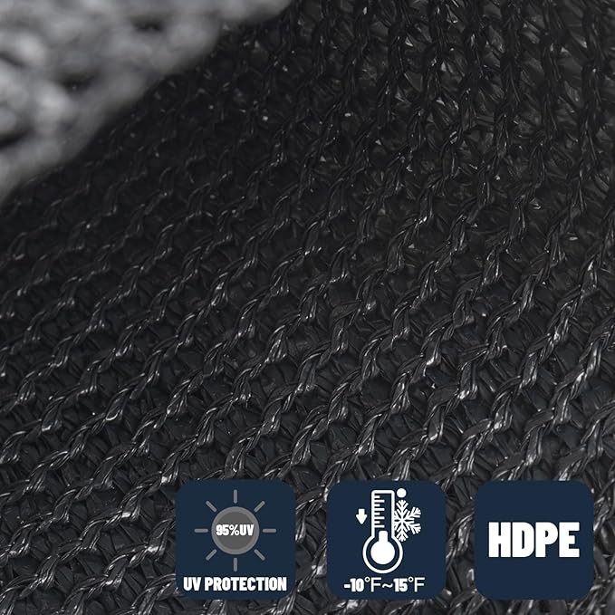 SUNNY GUARD Custom Size 7'x24' Rectangle Graphite Grey UV Block Sunshade - Image 4