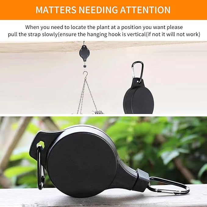 3Pack Retractable Plant Hanger Pulley System - Image 6