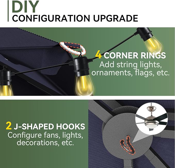 AOXUN Outdoor Gazebo for Patio 10x12 Metal Frame Canopy - Image 6