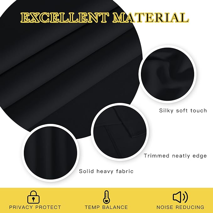 NICETOWN Black Out Sliding Door Curtain 102 inches Long, Grommet Thermal - Image 5