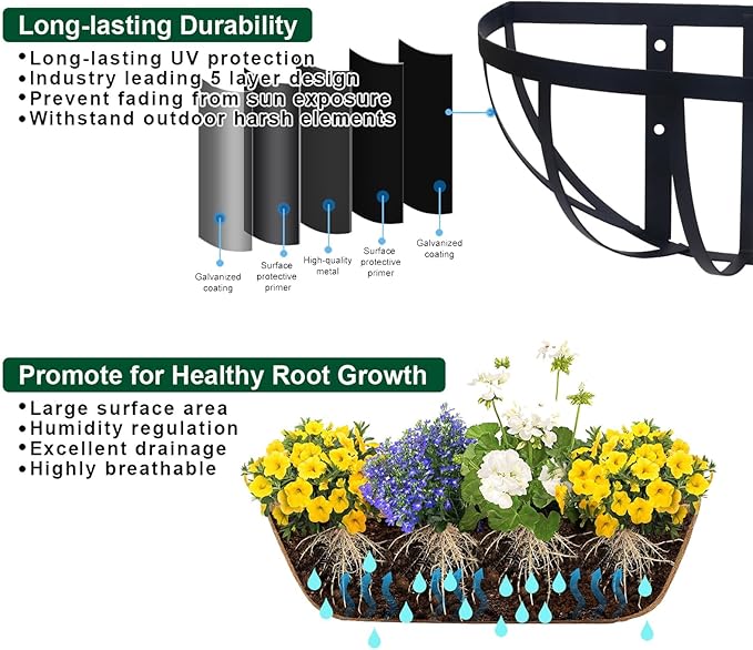 16'' Window Box Railing Planter - Image 7