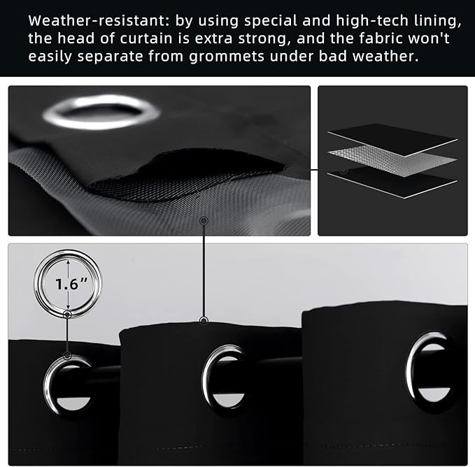 Waterproof Outdoor Curtain W105 x L84 - Image 3