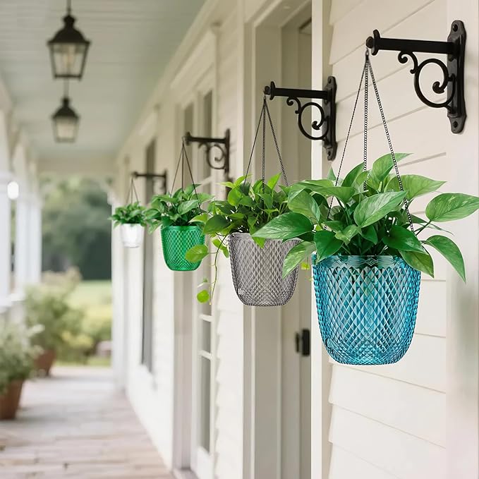 QCQHDU Self Watering Hanging Pots, 2 Pack 5.7 Inch Hanging Planters - Image 7