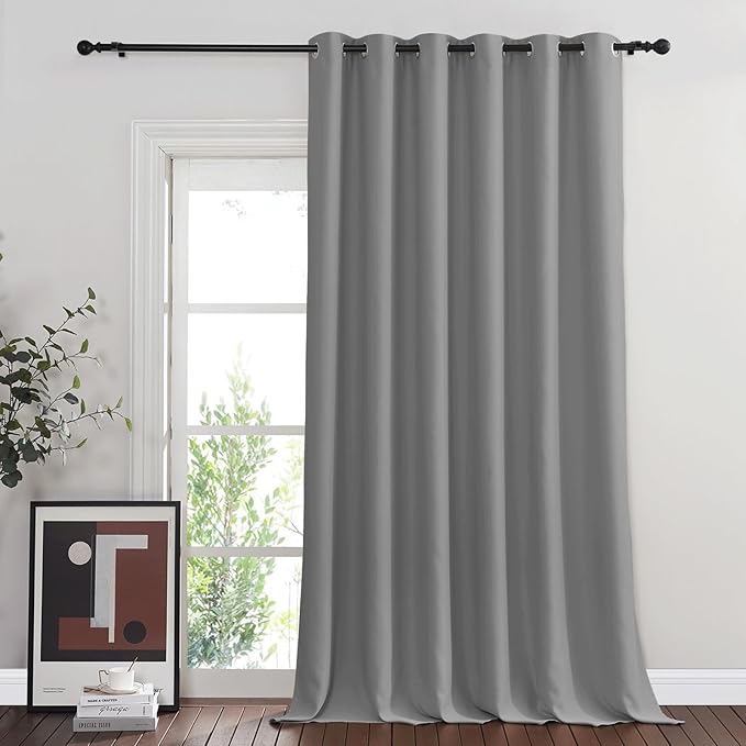 NICETOWN Room Divider Curtain 132 Inches Long, Wide Blackout Sliding Door - Image 8