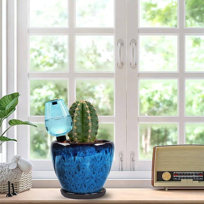 Ceramic Pots for Plant with Self Watering Globes, 6 inch Planters for Indoor - Image 2