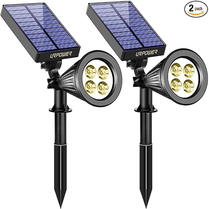 URPOWER Solar Lights Outdoor, Adjustable Spot Lights Outdoor, 2-in-1 Waterproof by URPOWER