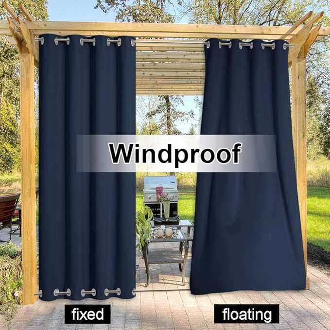 NICETOWN Navy Blue Outdoor Curtain - Image 5