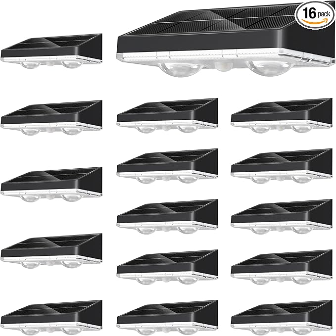 NIORSUN Solar Fence Lights, 16 Pack Solars Deck Light, Warm White Color by NIORSUN