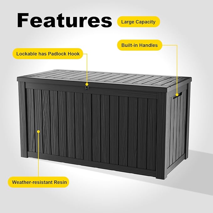 EasyUp 180 Gallon Outdoor Deck Box Waterproof, UV Resistant Resin Outdoor - Image 5