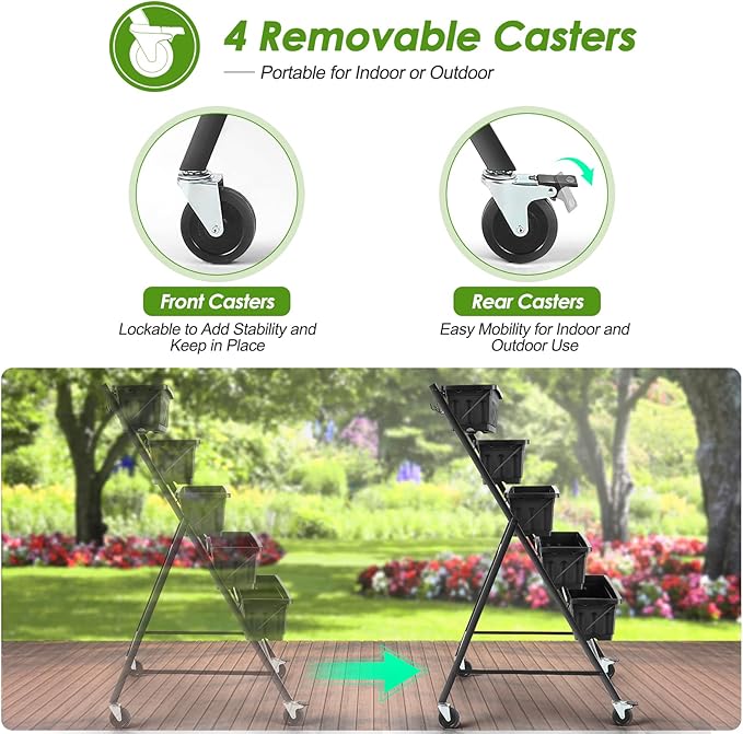 Homdox 4FT Vertical Garden Bed, 5 Tiers Raised Garden Planter, 25.6 * 26 * - Image 7