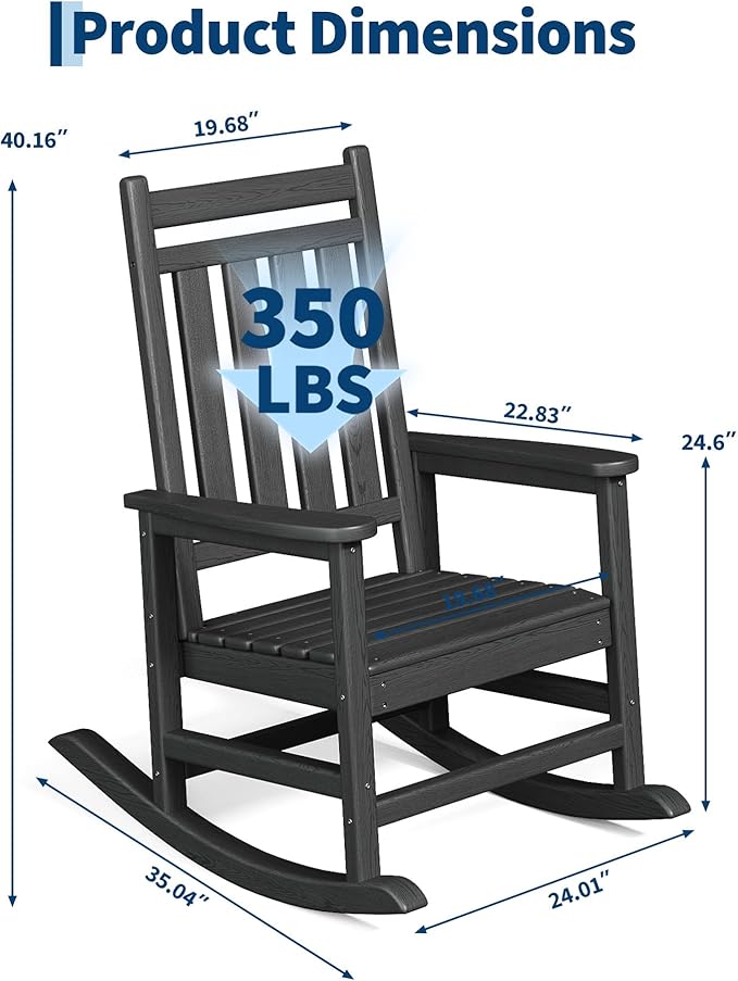 HDPE Rocking Chair Outdoor Set of 2 - Image 2