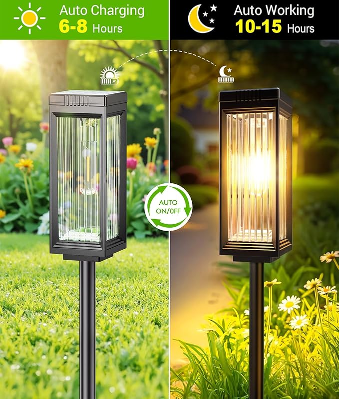 Solar Pathway Lights Outdoor, 6 Pack Upgraded Solar Lights Outdoor Waterproof - Image 3