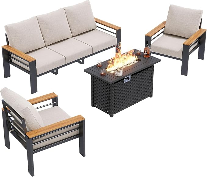Aoxun Aluminum Outdoor Patio Furniture Set, 6-Piece Outdoor Sectional - Image 8