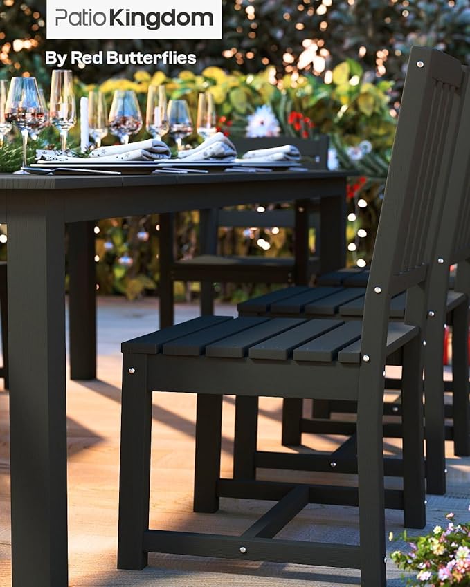 5-Piece Black Outdoor Dining Set - Image 8