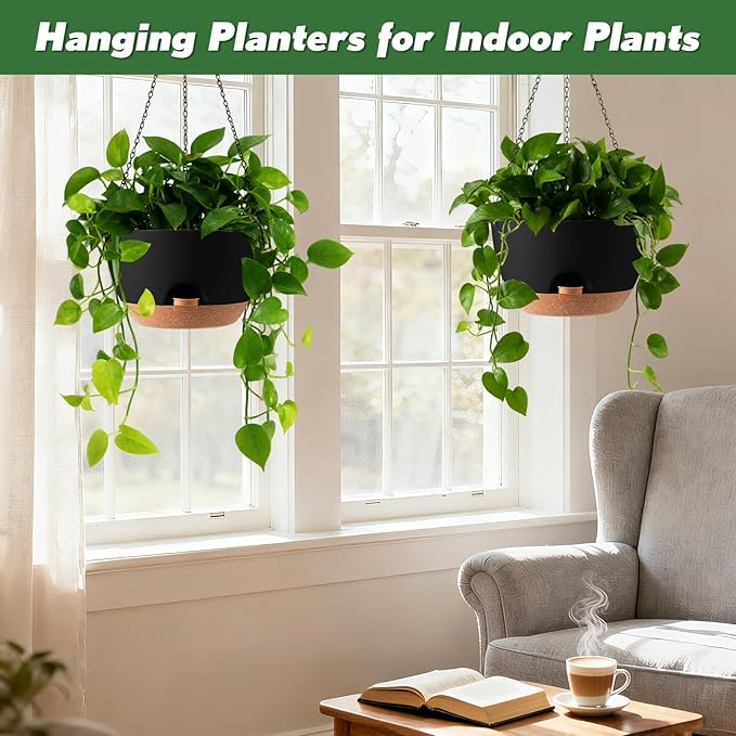 13-inch Oversized Hanging Planter Set of Two, Planters - Image 4