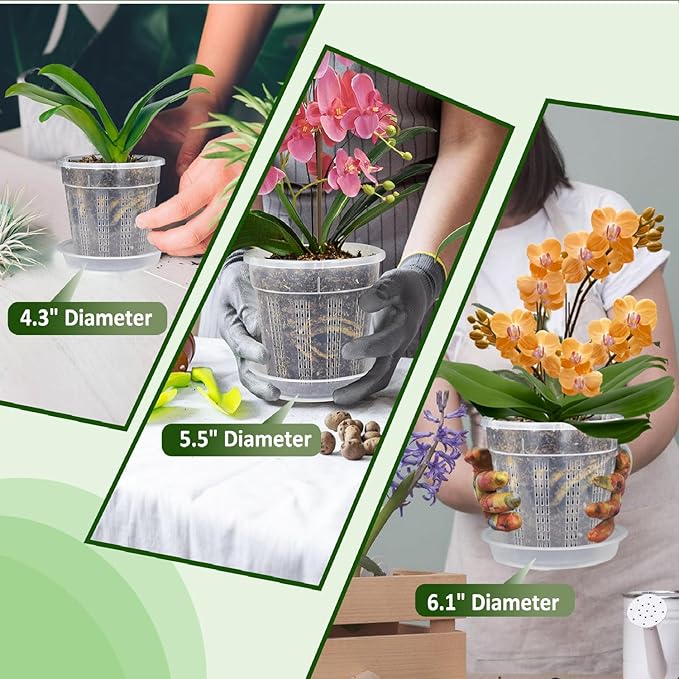 Orchid Pot, 6 Packs of 4.3" Orchid Pots - Image 7