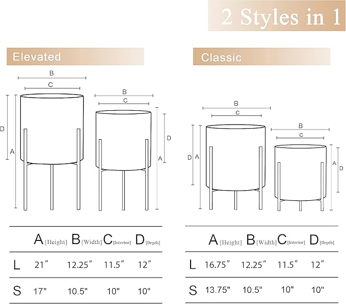 ARNIS Modern Plant Pots, Large Size Metal Pots - Image 5