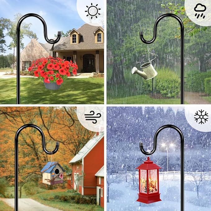36 Inch Shepherds Hooks for Outdoor, Heavy Duty Bird Feeder Pole - Image 6