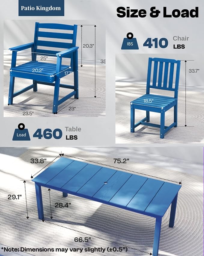 7-Piece Black Outdoor Dining Set - Image 3