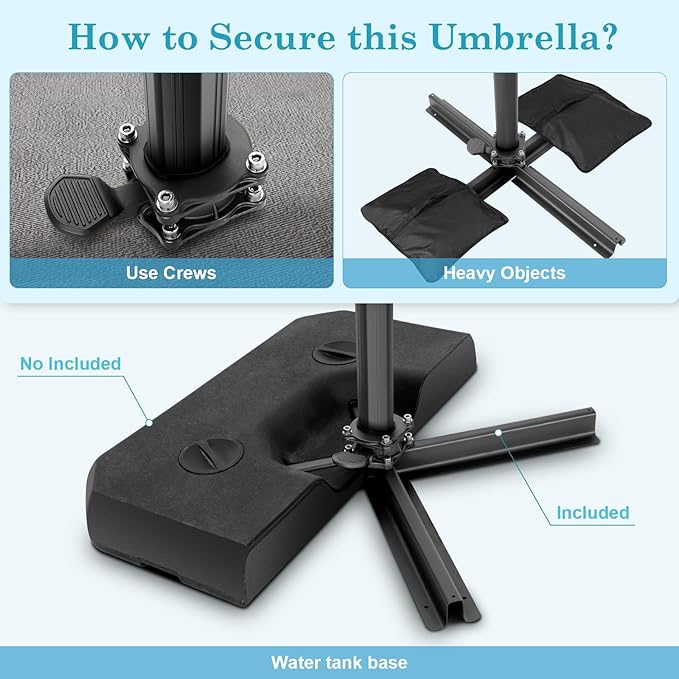 HOTEEL10x10ft Patio Umbrella Cantilever Umbrellas - Image 7