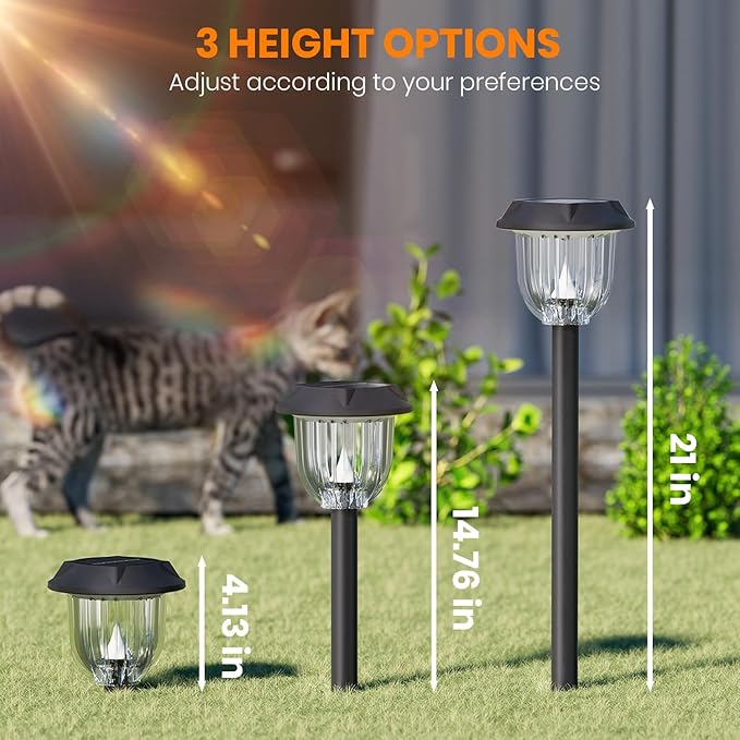 AOSEA LED Solar Lights for Outside, 12000K 6 Pack Solar Lights Outdoor IP65 - Image 2