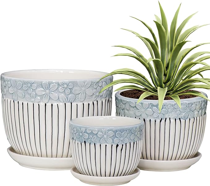 Ton Sin Grey Flower Pots, Texture Planter by TonSin