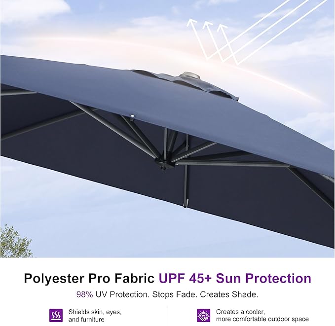 PURPLE LEAF 8'×8' Patio Cantilever Umbrella - Image 7