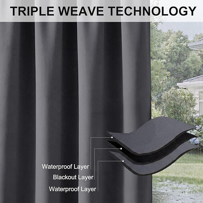 RYB HOME Extra Wide Outdoor Curtains - Image 6