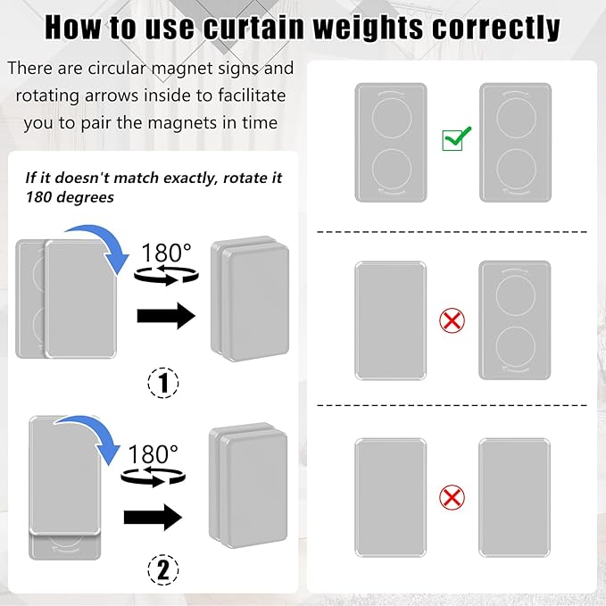 36pcs Outdoor Curtain Weights, Plastic Wrapped Magnetic Drapery Weights - Image 6