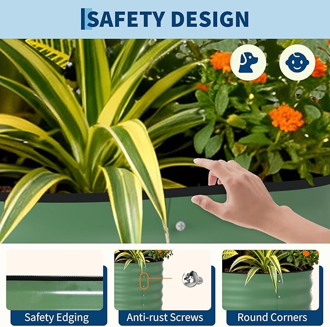 Garvee 6 Pack Galvanized Raised Garden Bed, Rust-Resistant Raised Garden Beds - Image 5