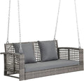 VINGLI 4 FT Rattan Porch Swing Outdoor Support 800 LBS by VINGLI